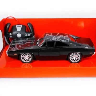1970 Dodge Muscle Car RC – High‑Speed 2.4 GHz Remote Control with Lights & Opening Doors, Glossy Black view 2