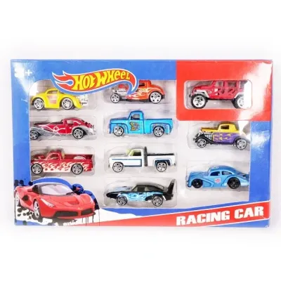 Babuniya Hot Wheels 10-Car Pack of 1:64 Scale Vehicles, Gift For Collectors & Kids Ages 3 Yrs & Up-Color & Design May Vary, Multi color