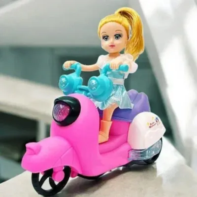 Babuniya Moto Girl Tricycle Electric Toy with Lights & Music Walking