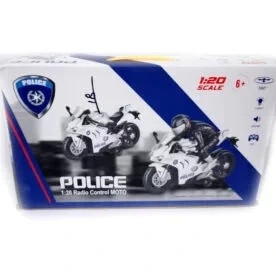 Babuniya Police Moto R/C 1:20 Motorbike with | Light and Music with Remote Control | 360 Degree Rotation Motorbike Toys for Kids. view 5