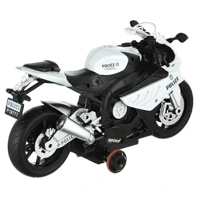 Babuniya Police Moto R/C 1:20 Motorbike with | Light and Music with Remote Control | 360 Degree Rotation Motorbike Toys for Kids.