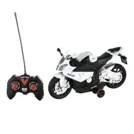 Babuniya Police Moto R/C 1:20 Motorbike with | Light and Music with Remote Control | 360 Degree Rotation Motorbike Toys for Kids. view 3
