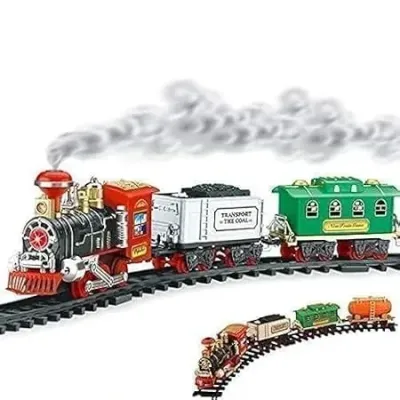 Choo  Classical Train Track Set Toy with Emits Real Smoke Light & Sound view 2