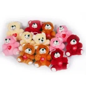 Mini Teddy Bear Soft Toy Set of 12 (Multi-Color)