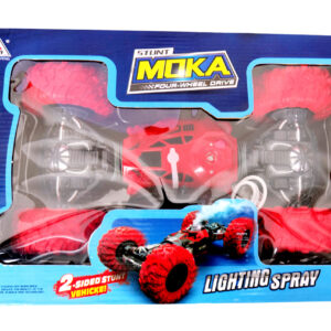 Babuniya Stunt Moka 2-Sided RC Stunt Car with Spray & Lights – 1:16 Scale