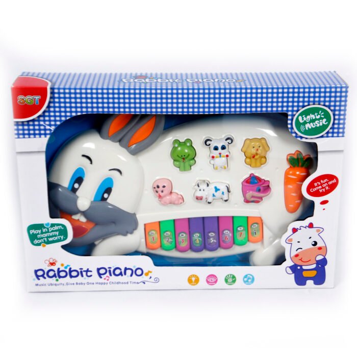 Babuniya Rabbits Musical Piano white