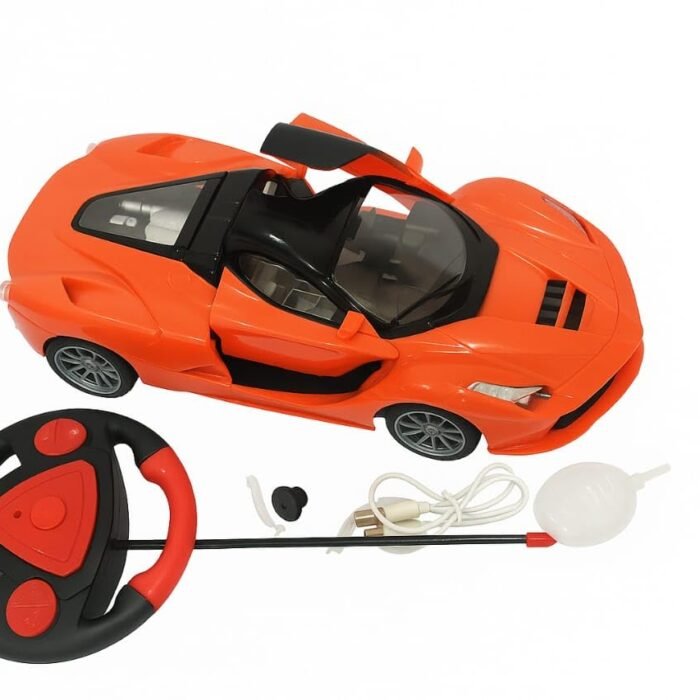 Babuniya Rechargeable Super Car With Smoke Function, Openable Doors & Lights orange