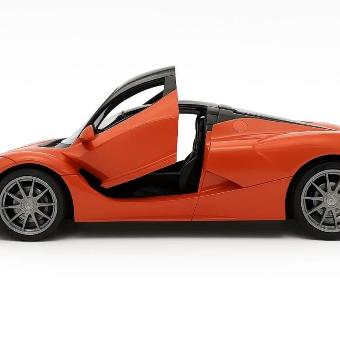 Babuniya Rechargeable Super Car With Smoke Function, Openable Doors & Lights orange side view