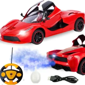 Babuniya Rechargeable Super Car With Smoke Function, Openable Doors & Lights red