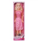 Barbie Fashion Doll Wearing Pink and White Gingham Dress with Daisy Chain Necklace