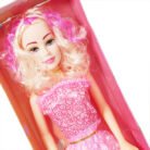 Barbie Fashion Doll Wearing Pink and White Gingham Dress with Daisy Chain Necklace.222