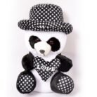 Black & White small Panda Cap Teddy Bear Soft Plush Fluffy Spongy Fur Stuffed Toy.4