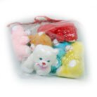 Pack Of 6 Mixed Color Cute Teddy Bears with love wish in hands.4